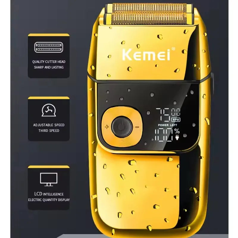 Afeitadora Inalámbrica Kemei Doble Hoja Recargable