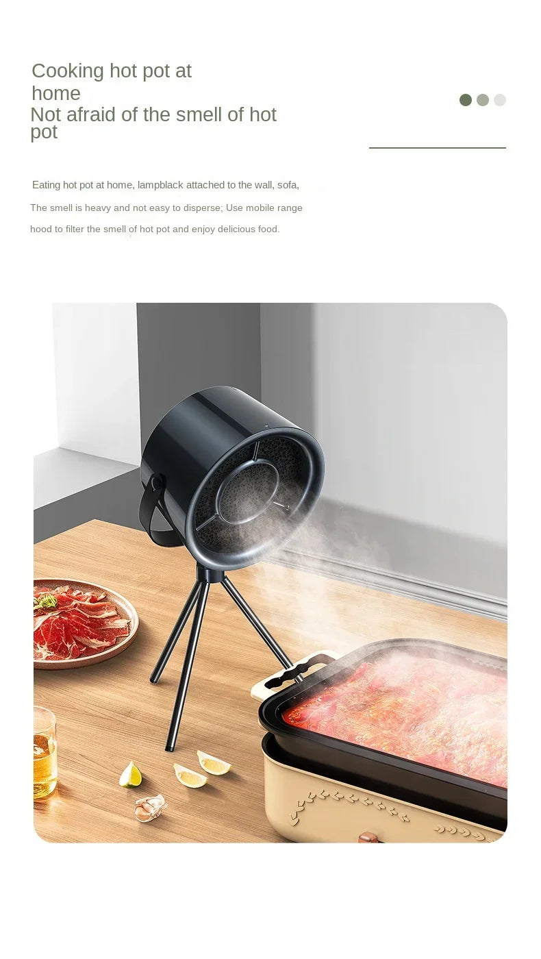Nuevo Campanas extractoras de escritorio USB, extractor portátil alimentado por USB, Extractor de capó de cocina pequeño, campana extractora de succión grande para barbacoa
