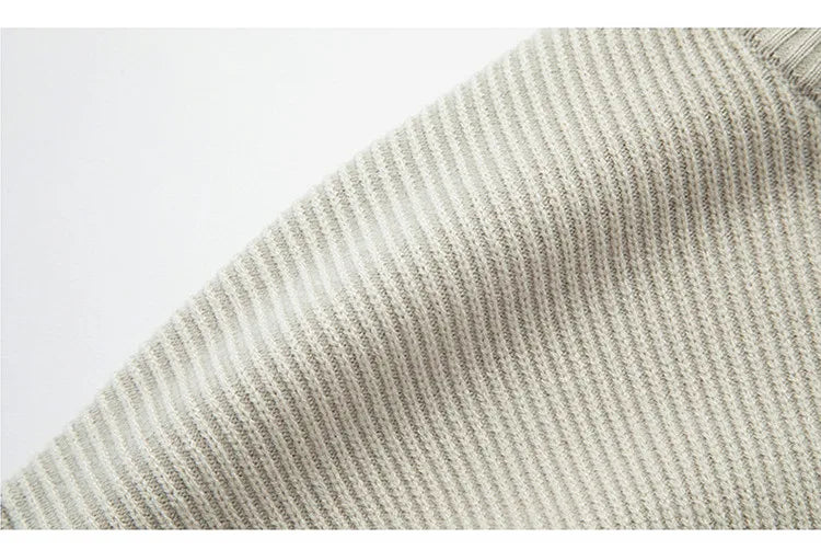 Suéter de punto Henley de peso pesado de 500 g para hombre - Beige (caqui/negro/gris/verde) Otoño Invierno esencial    Toque suave