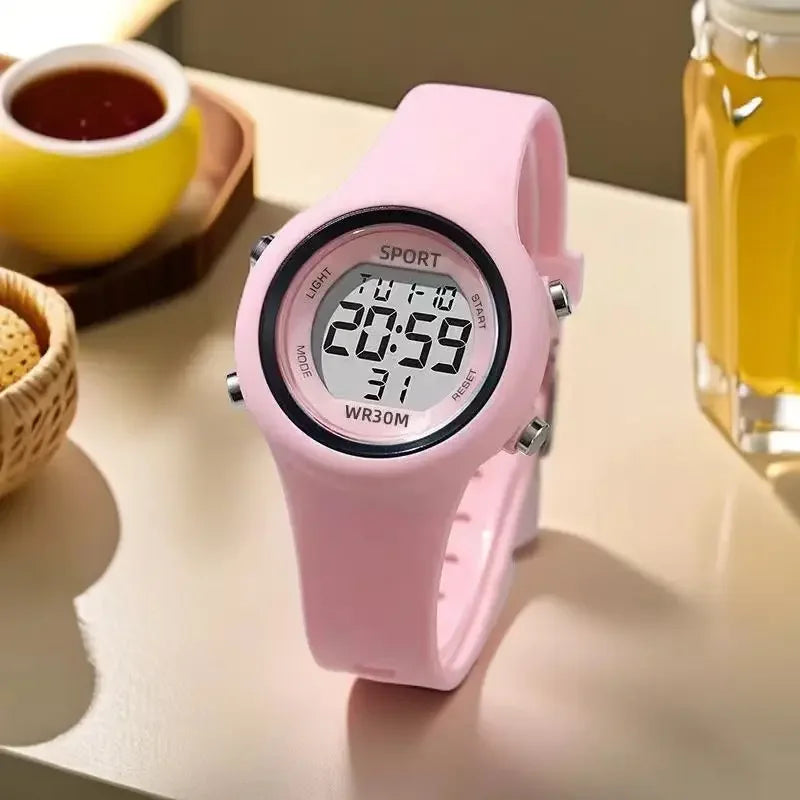Reloj infantil con orejas de gato y pulsera, reloj digital impermeable, reloj deportivo electrónico LED para niñas, niños, estudiantes, regalo para niños
