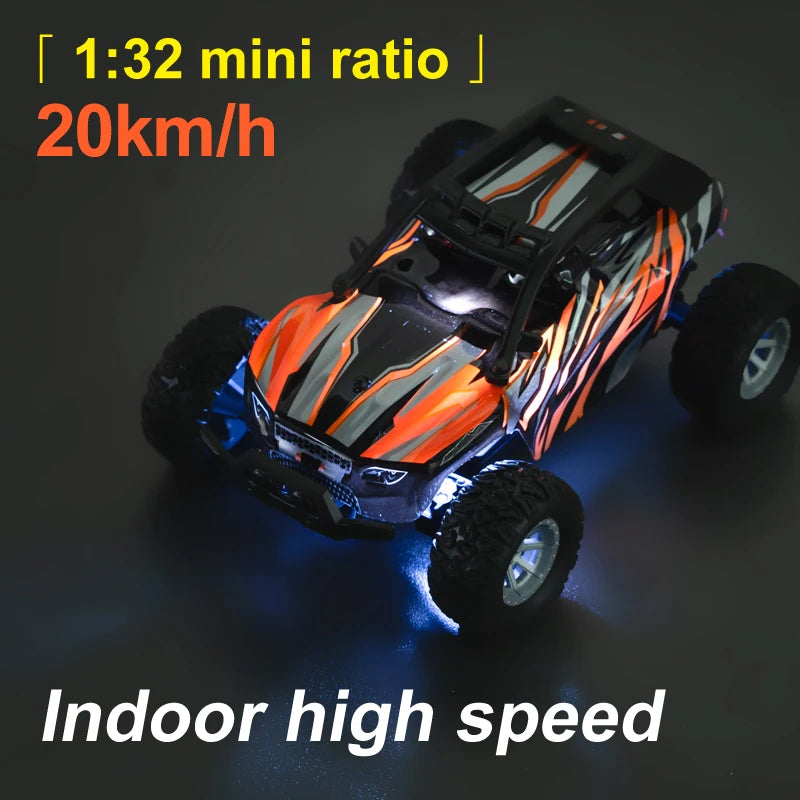 Mini coche RC 1:32, 20 km/h, alta velocidad, 2,4 Ghz, todoterreno, juguete de carreras y deriva, oruga de Control remoto para interiores/exteriores para niños