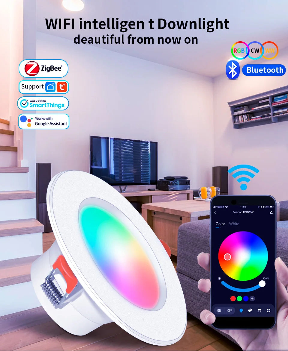Foco LED Regulable WiFi Zigbee Compatible con Alexa