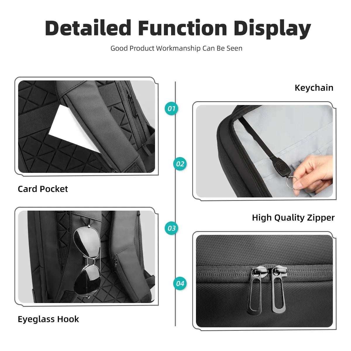 Mochila para Laptop Impermeable con Puerto de Carga USB para Hombre