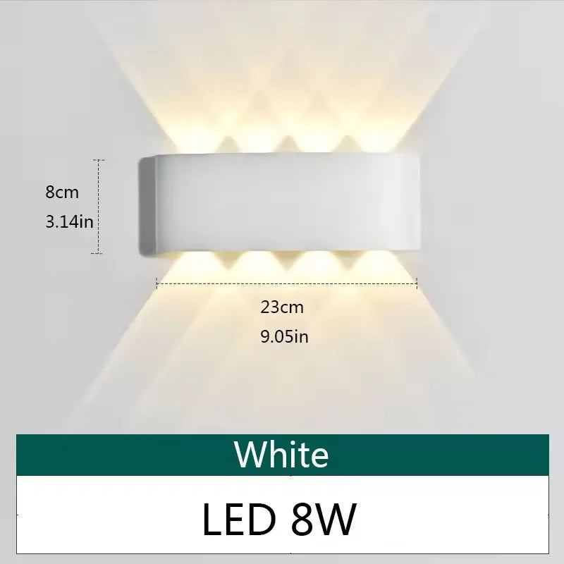 Lámpara de Pared LED Exterior IP65 Impermeable Moderna para Hogar
