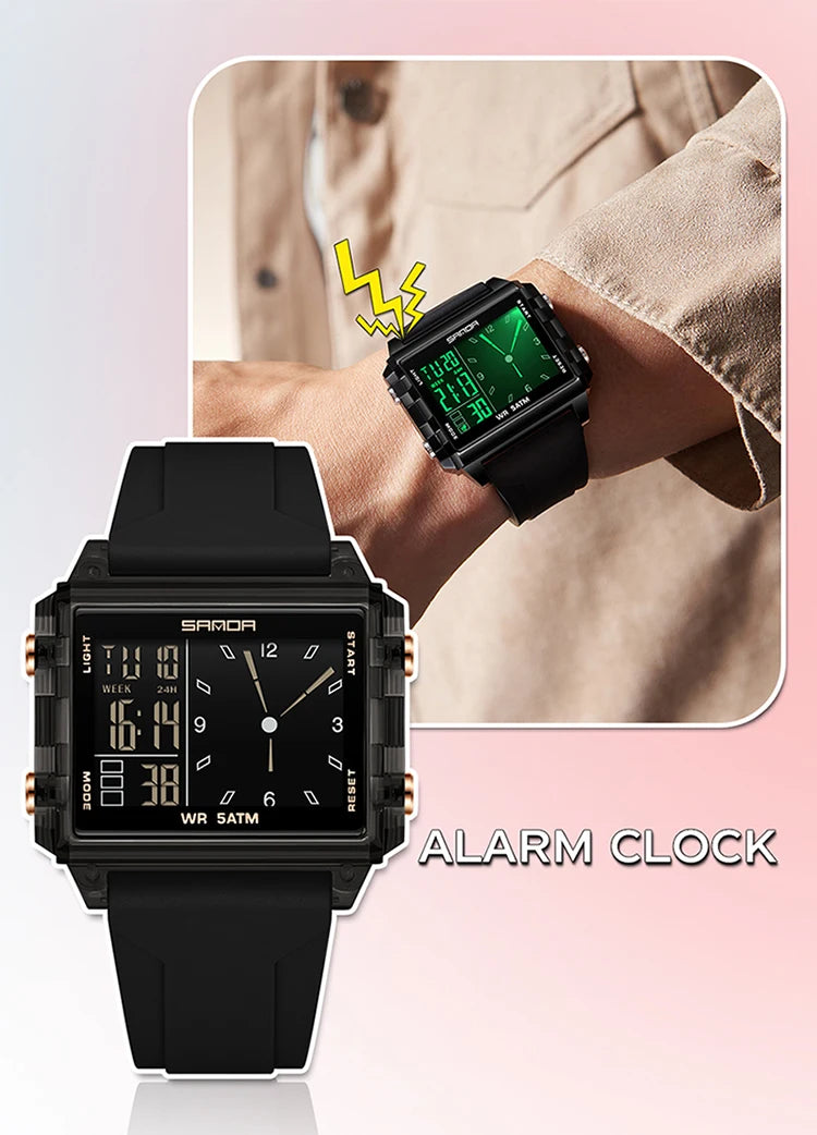 Reloj Digital SANDA Deportivo para Hombre Multifunción Luminoso