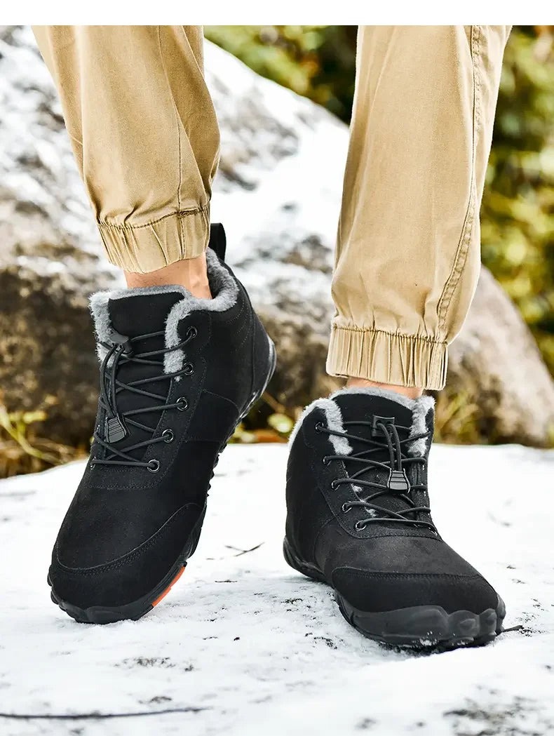 Botas de senderismo forradas de felpa para hombre, antideslizantes de invierno