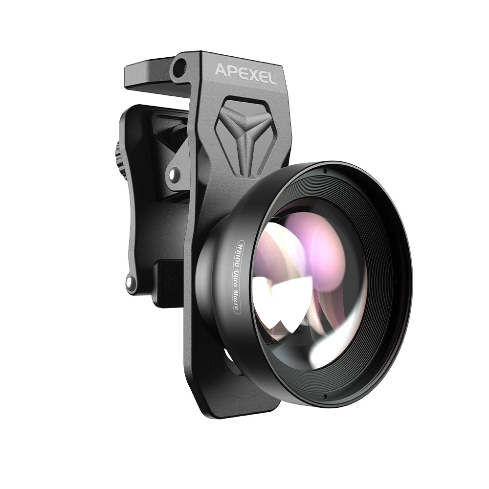 Lente Macro Ultra HD APEXEL 100mm con Luz LED y Filtros para Smartphones