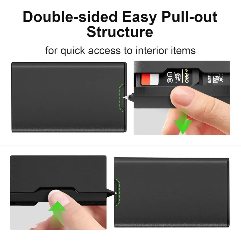 Estuche para Tarjetas de Memoria BUDI, Resistente a Golpes y Roturas, para Tarjetas Micro SD, SDXC, SDHC y TF - Almacenamiento para 6 Tarjetas Micro SD