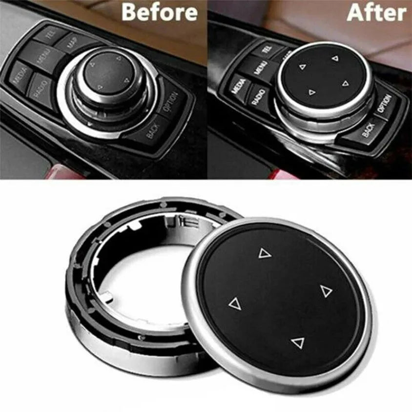 Cubiertas para Botones de Control Multimedia con Perilla Grande para BMW Serie 1 2 3 4 5 6 7 X1 X5 X6 F20 F30 F10 F07 E60 E90 E70 IDrive