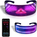 Gafas LED con luz brillante, pantalla programable con aplicación Bluetooth, gafas luminosas Rgb para fiesta, cumpleaños, Halloween