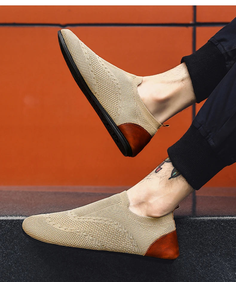 Mocasines YRZL, mocasines suaves para conducir, zapatos planos de alta calidad para caminar para hombre, mocasines informales de malla transpirable, zapatos sin cordones para hombre