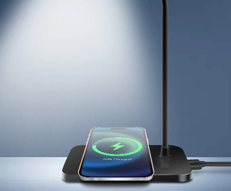 Lámpara de escritorio de lectura, lámpara LED de escritorio, enchufe USB, carga inalámbrica, teléfono móvil, protección ocular táctil, luz de mesa, iluminación de oficina en casa