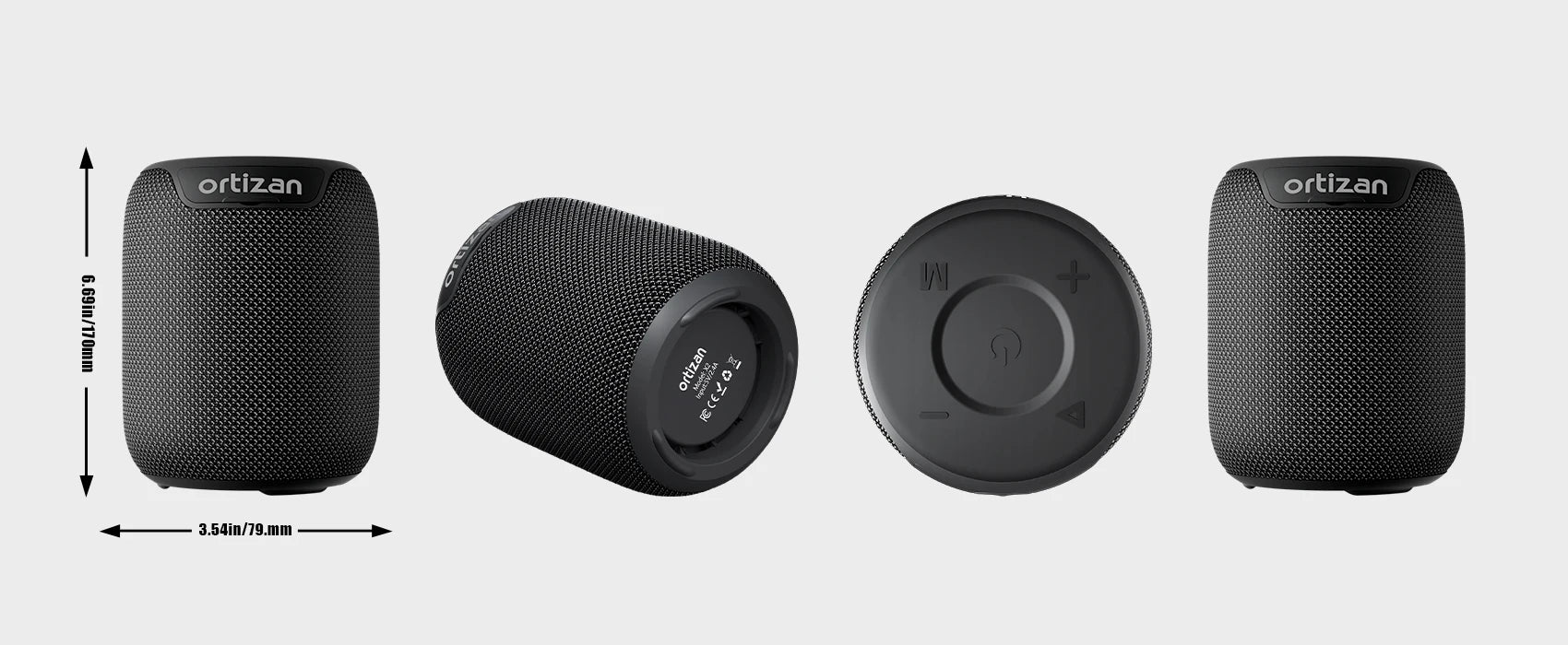 Altavoces Bluetooth Ortizan, altavoz inalámbrico portátil con Bluetooth 5.3, resistente al agua IPX7, sonido estéreo de 15 W, emparejamiento dual, TF/AUX