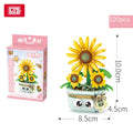 Bloques de Construcción LOZ Serie Plantas, Rosas y Girasoles en Maceta, Modelo MOC DIY, Flor Artificial, Decoración de Escritorio, Regalo Coleccionable para Adultos