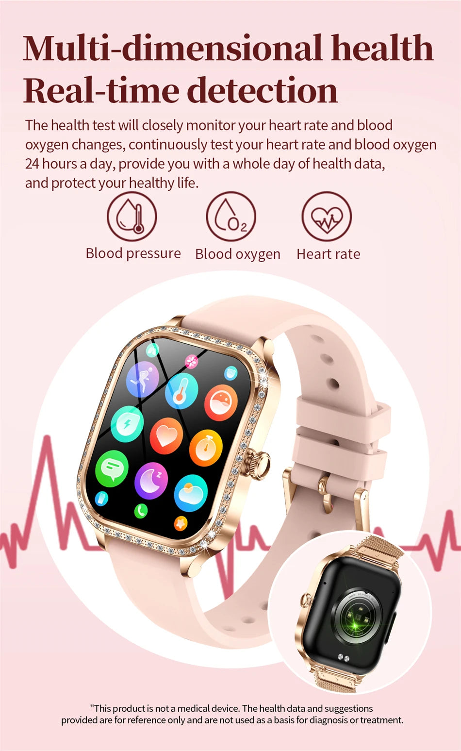 Reloj Inteligente Mujer HD 1.75 Fitness Bluetooth