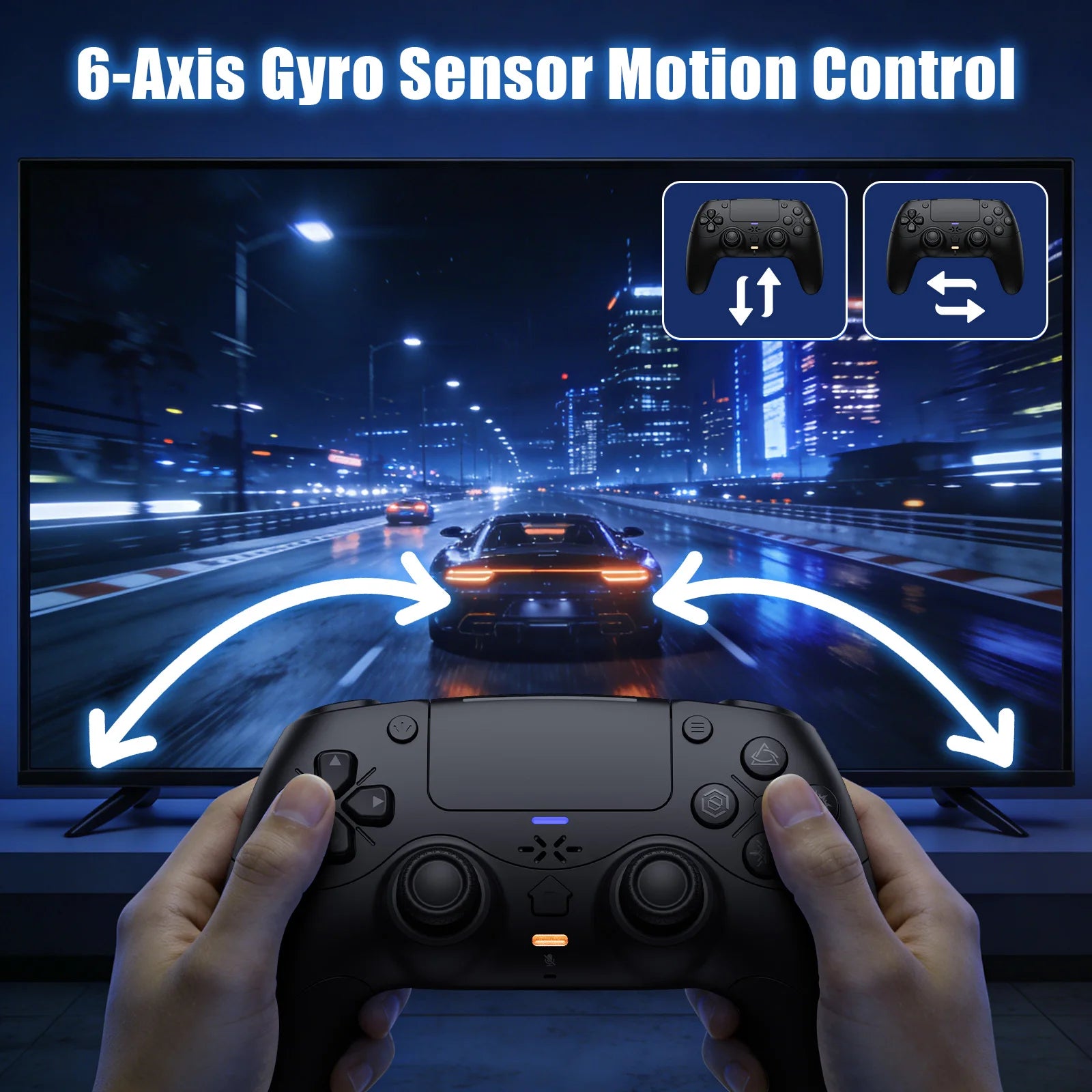Mando inalámbrico para Playstation 5 con Turbo Dual Sense, vibración adaptativa, gatillos, micrófono externo, controlador de juegos para consola PS5