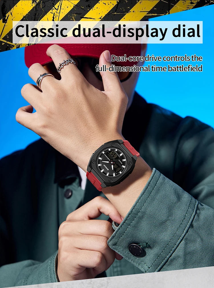 Reloj Digital Deportivo SANDA 6268 para Hombre Impermeable Multifunción