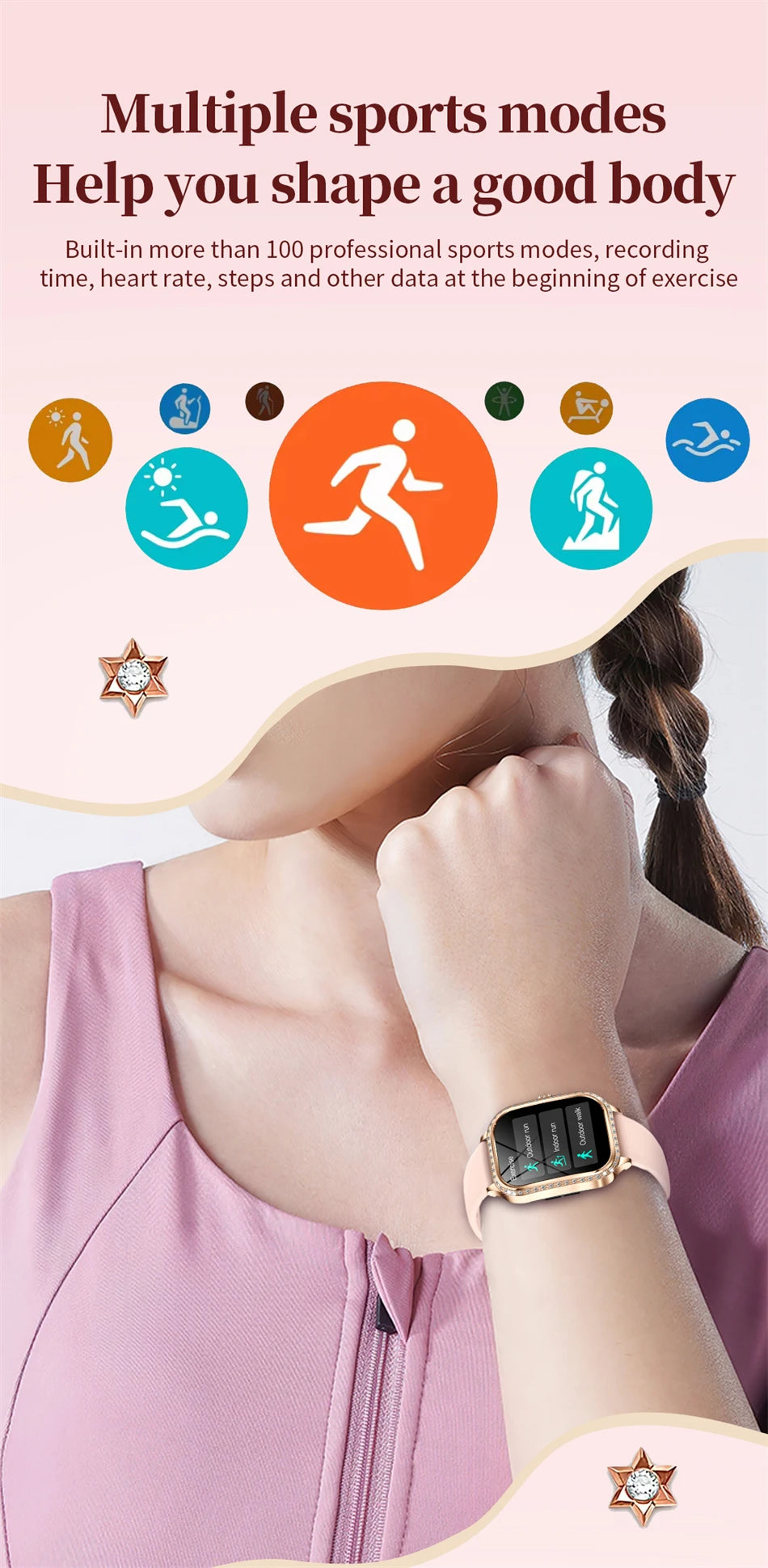 Reloj Inteligente Mujer HD 1.75 Fitness Bluetooth