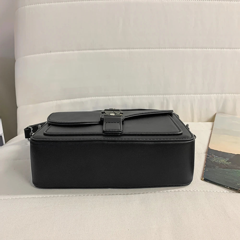Bolso de hombro individual, piel de vaca auténtica para hombre, diseño de nicho, bolso cruzado informal, textura de moda, bolso cuadrado pequeño