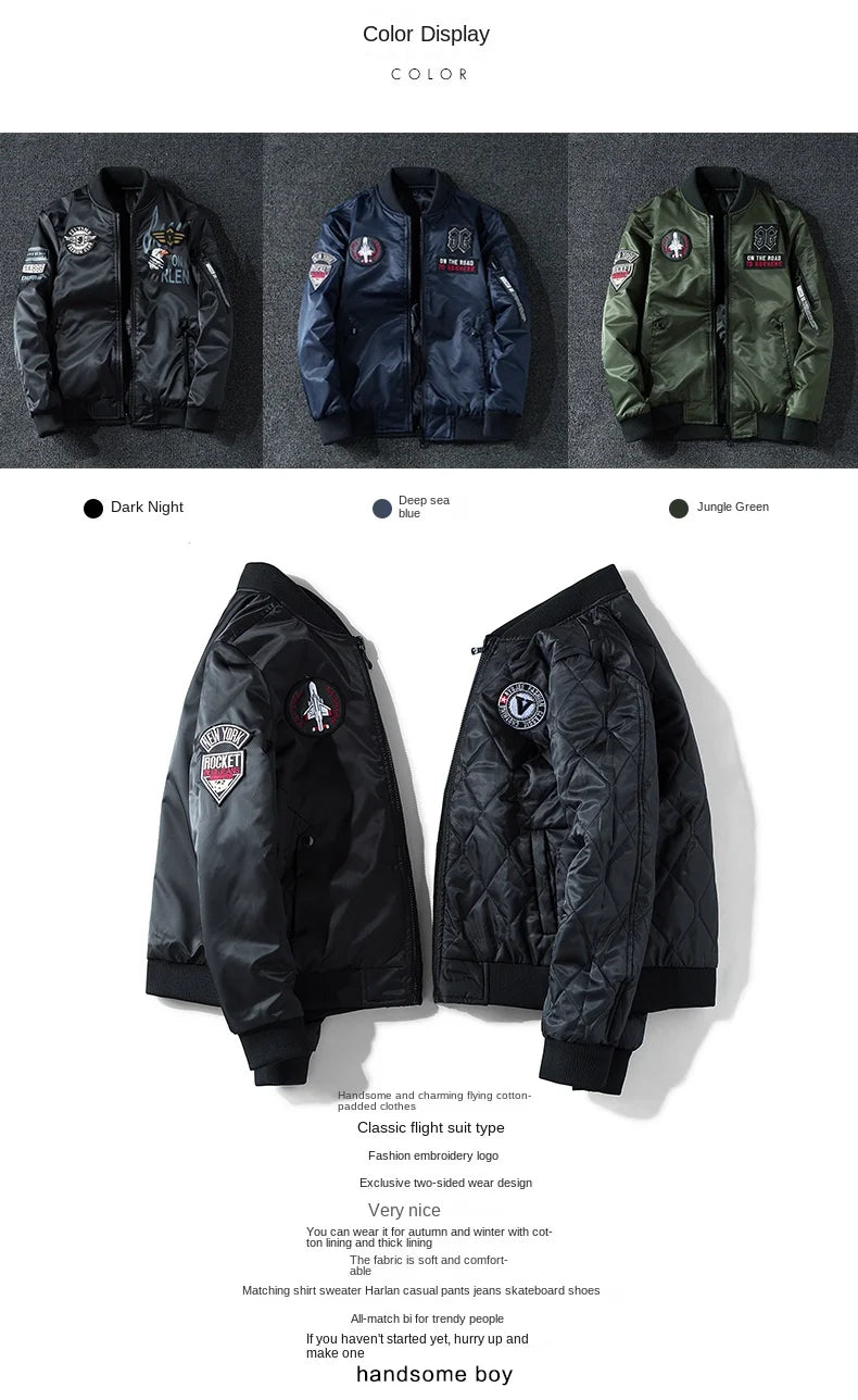 Campera MA1 Aviador para Hombre - Doble Cara Engrosada