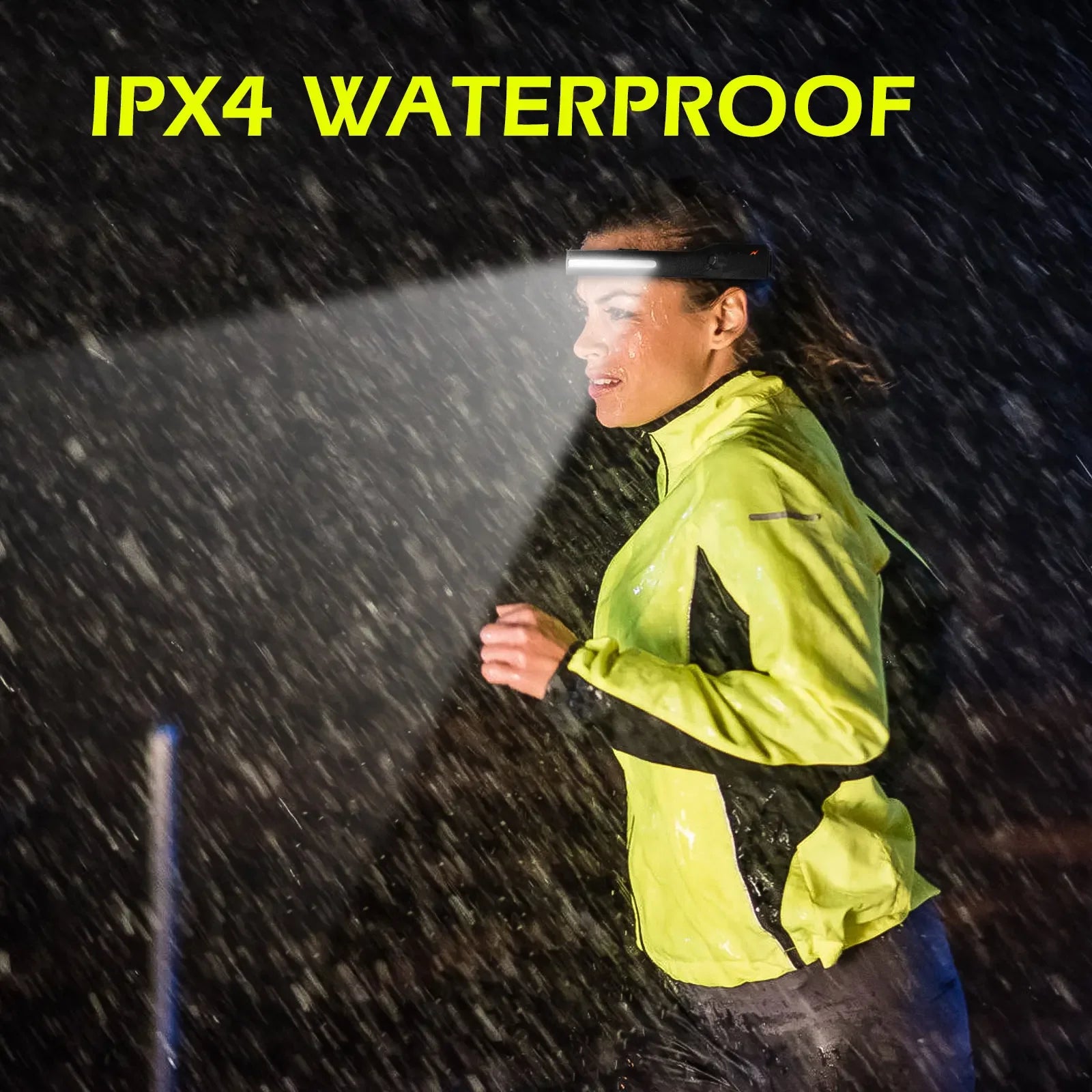Linterna Frontal LED Recargable USB con Sensor para Camping y Pesca