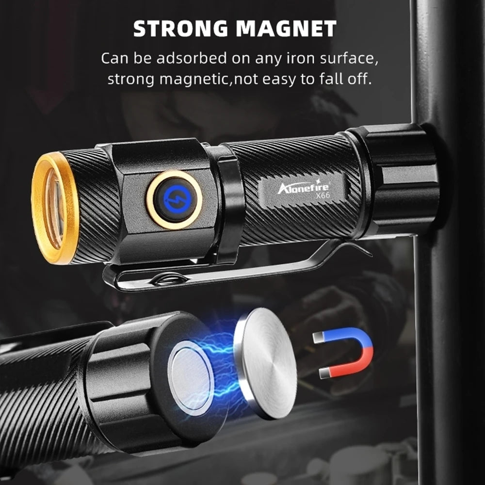Linterna LED Recargable USB de Alto Brillo para Exteriores