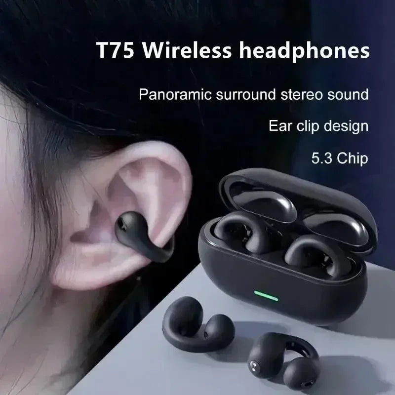 Original T75 conducción ósea auriculares inalámbricos Bluetooth 5,3 auriculares deportivos calidad de sonido HiFi auriculares TWS impermeables