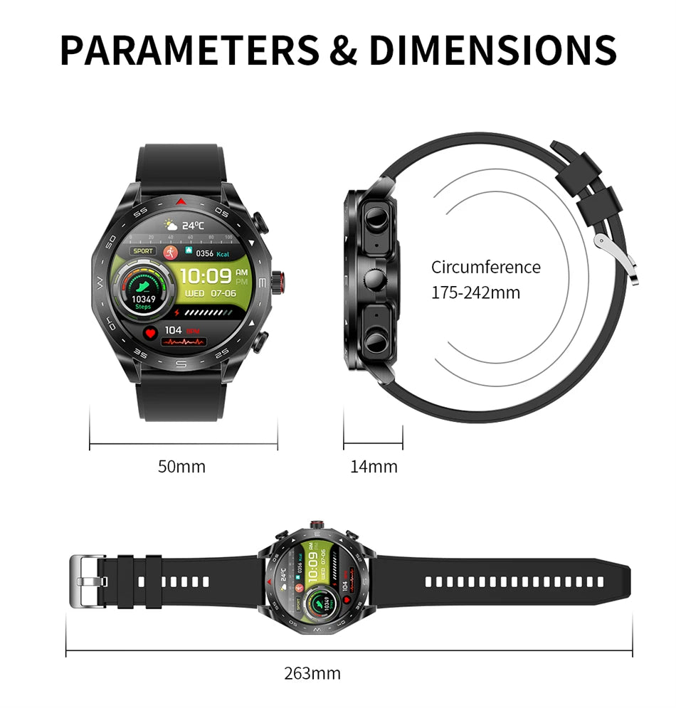 Reloj Inteligente AMOLED con Auriculares Bluetooth Incluidos