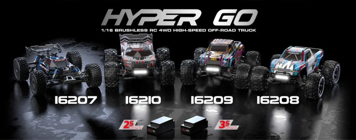 Auto RC MJX Hyper Go 1/16 Sin Escobillas 3S 4WD Alta Velocidad