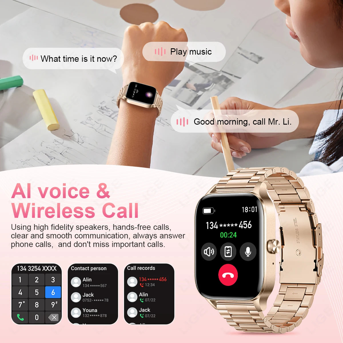 Reloj Inteligente LIGE con Llamadas y Monitor de Sueño