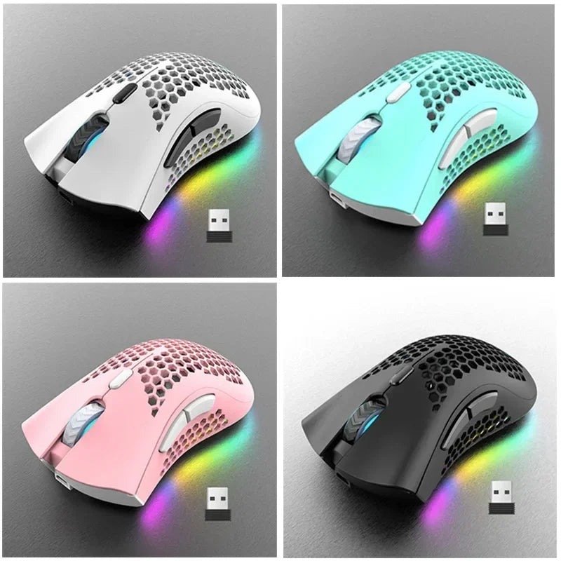 Ratón inalámbrico BM600 USB 2,4G inalámbrico RGB óptico celular ratón para juegos ergonómico óptico de panal ratón inalámbrico de oficina