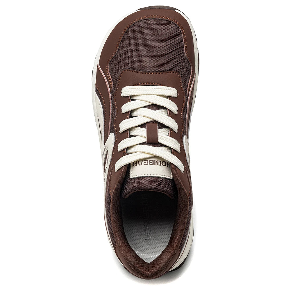 HOBIBEAR Zapatillas de correr unisex con punta ancha, zapatillas de senderismo con cordones, zapatillas de viaje al aire libre, zapatillas de malla de cuero artificial para caminar