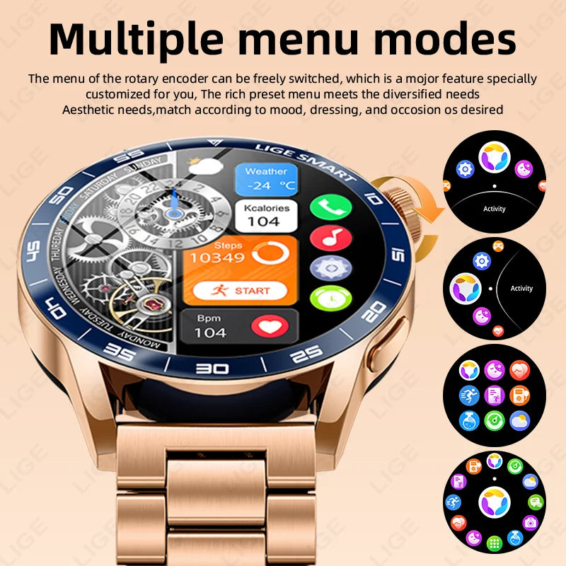 LIGE Reloj Inteligente HD 1.38 Bluetooth
