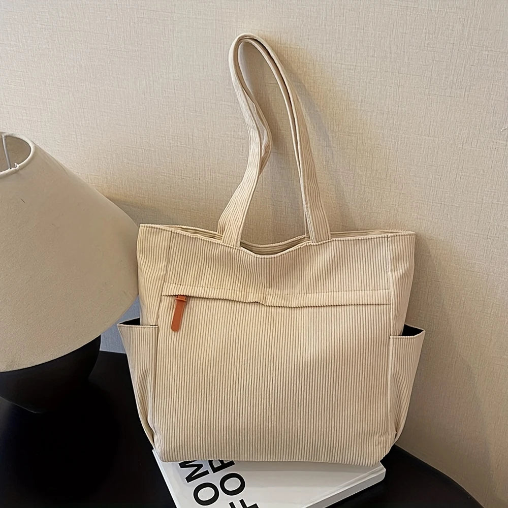 Bolso de Lona Polar de Gran Capacidad para Mujer