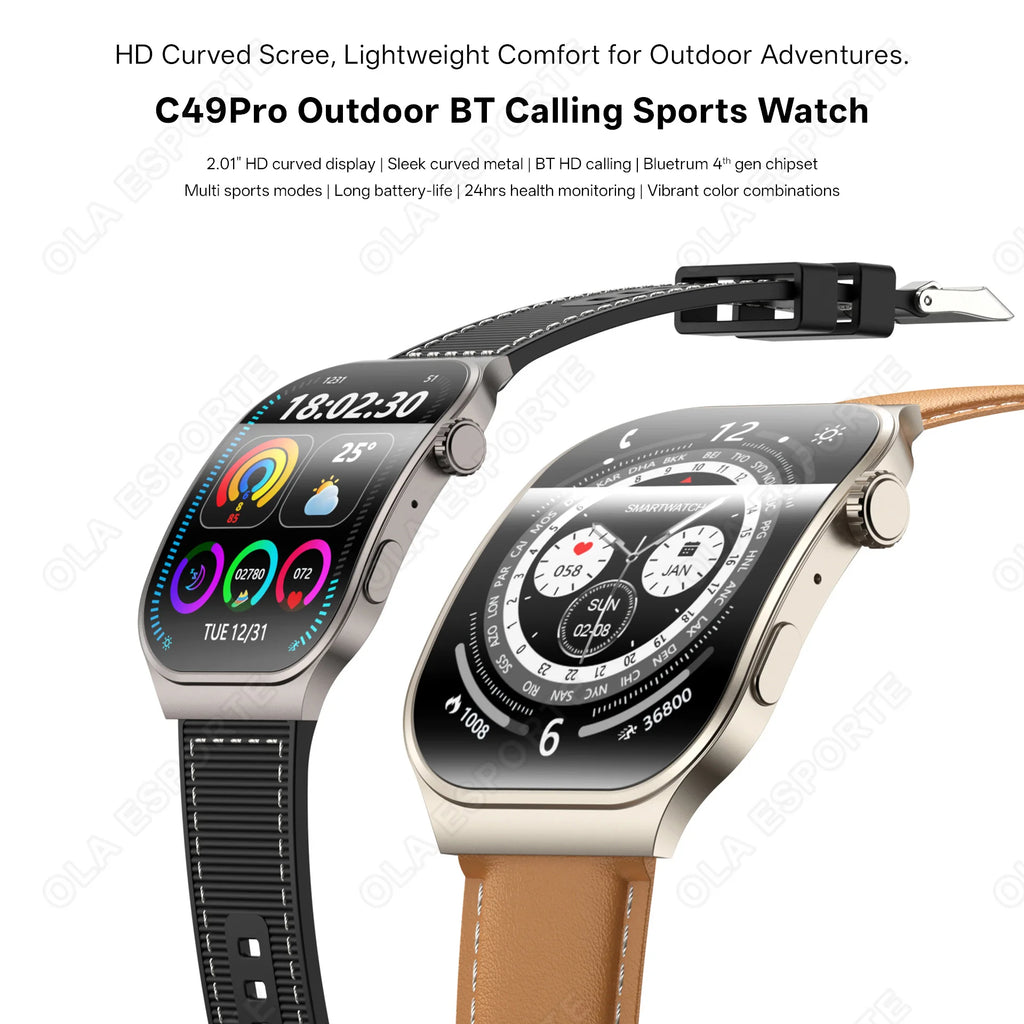 Nuevo Reloj Inteligente para Mujer con Pantalla Curva de 2.01'' AMOLED HD Táctil, Bluetooth 5.3, Llamadas de Voz, Reloj Inteligente Deportivo para Hombre y Mujer Hw12