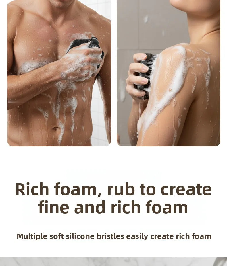 Cepillo de Ducha de Silicona Premium, Cepillo Giratorio para Masaje de Espalda, Cerdas Suaves, Herramienta Multifuncional para Lavar el Cabello y Limpiar el Cuerpo
