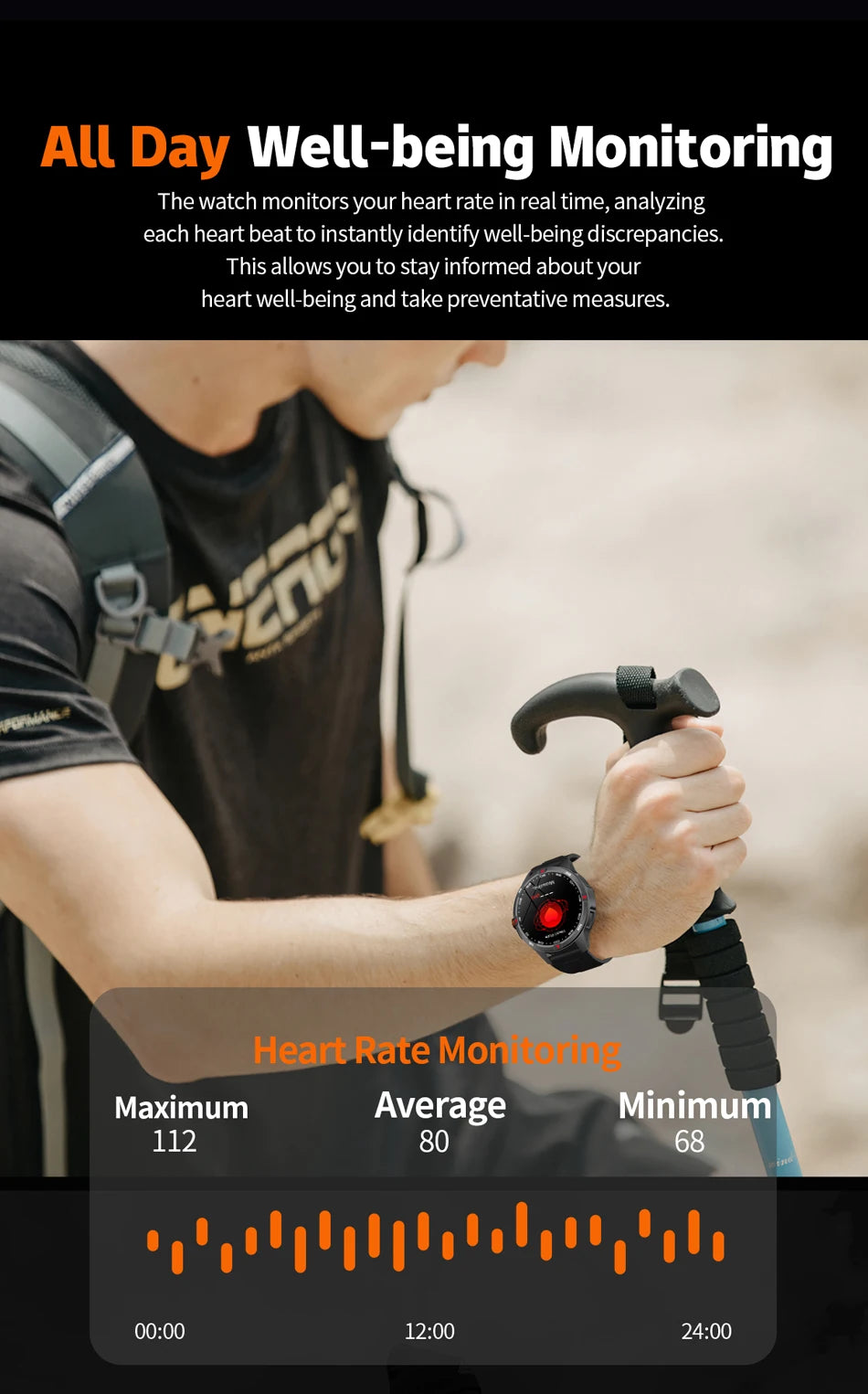 Reloj Inteligente GPS Brújula Bluetooth Deportivo