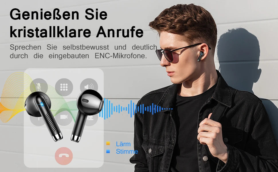 Auriculares Inalámbricos Bluetooth 5.3 con ENC y 40h de Autonomía