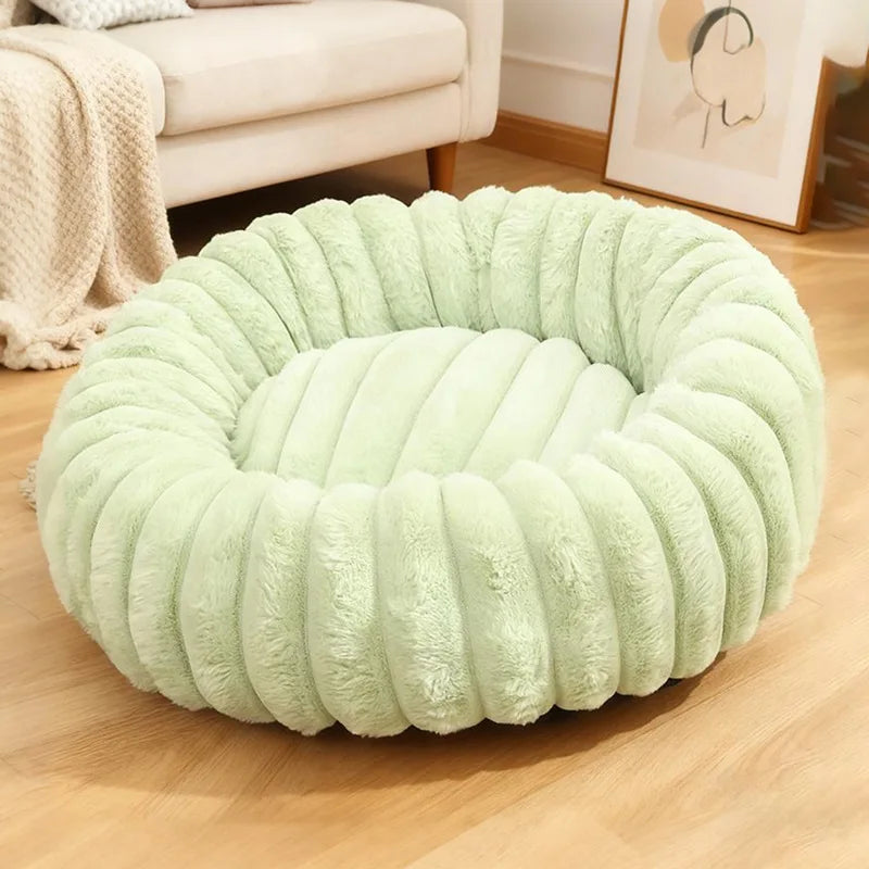 Cama Donut para Gatos y Perros Pequeños con Felpa Suave