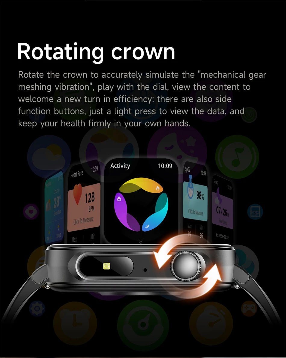 Smartwatch LIGE con llamadas Bluetooth, monitor de salud y carga rápida tipo C