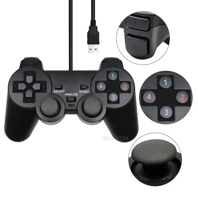 Joystick USB con Cable para Juegos de PC, Controlador de Juegos para Computadora Portátil con Windows, WinXP, Win7, Win8, Win10, Accesorios para Juegos