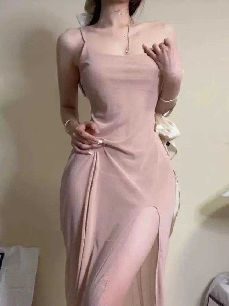 Camisón de Satén con Encaje y Escote en V para Novia
