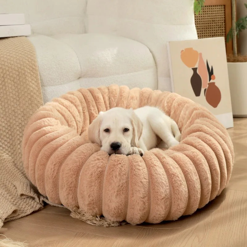 Cama Donut para Gatos y Perros Pequeños con Felpa Suave