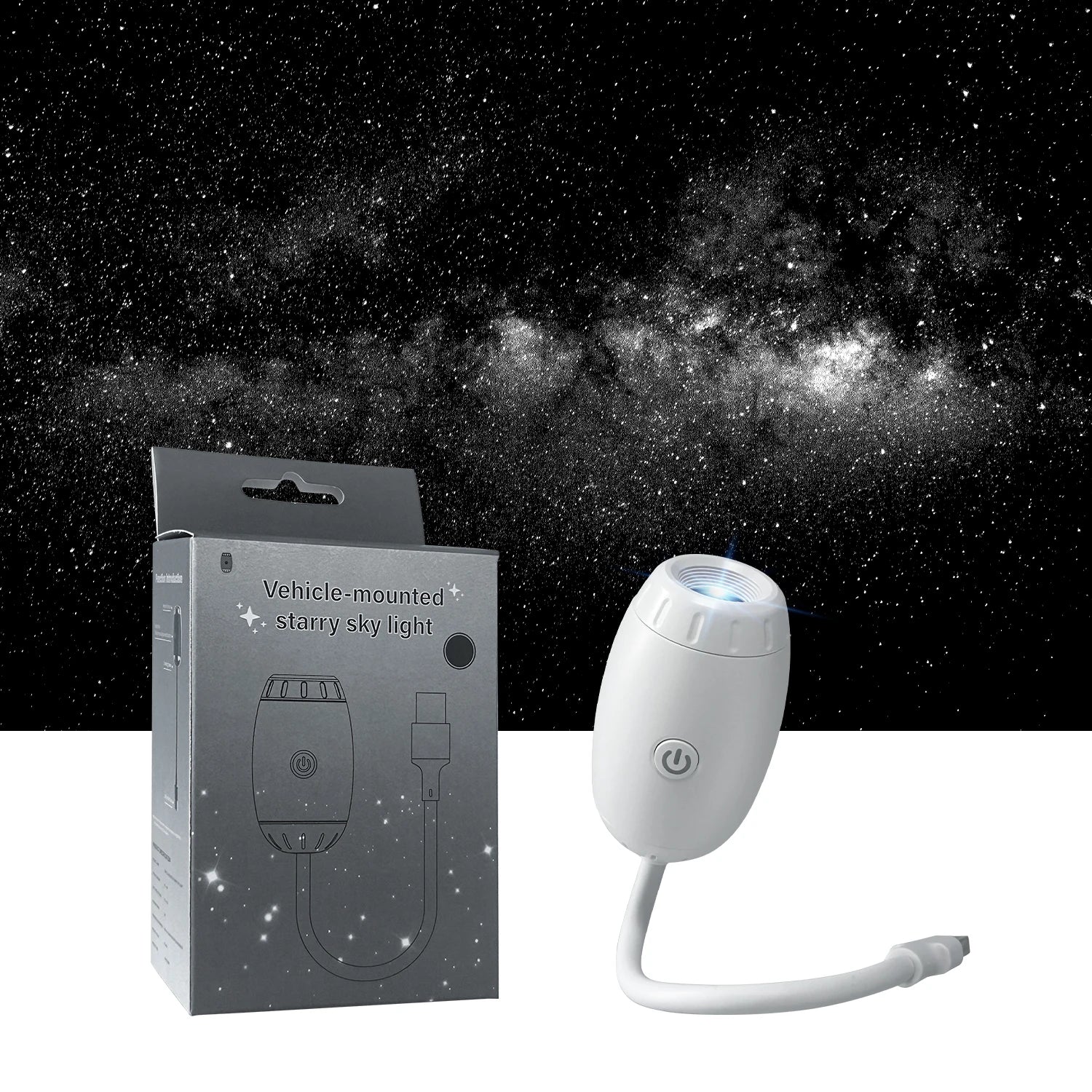 Luz ambiental proyectora USB para auto con enfoque ajustable y múltiples escenas