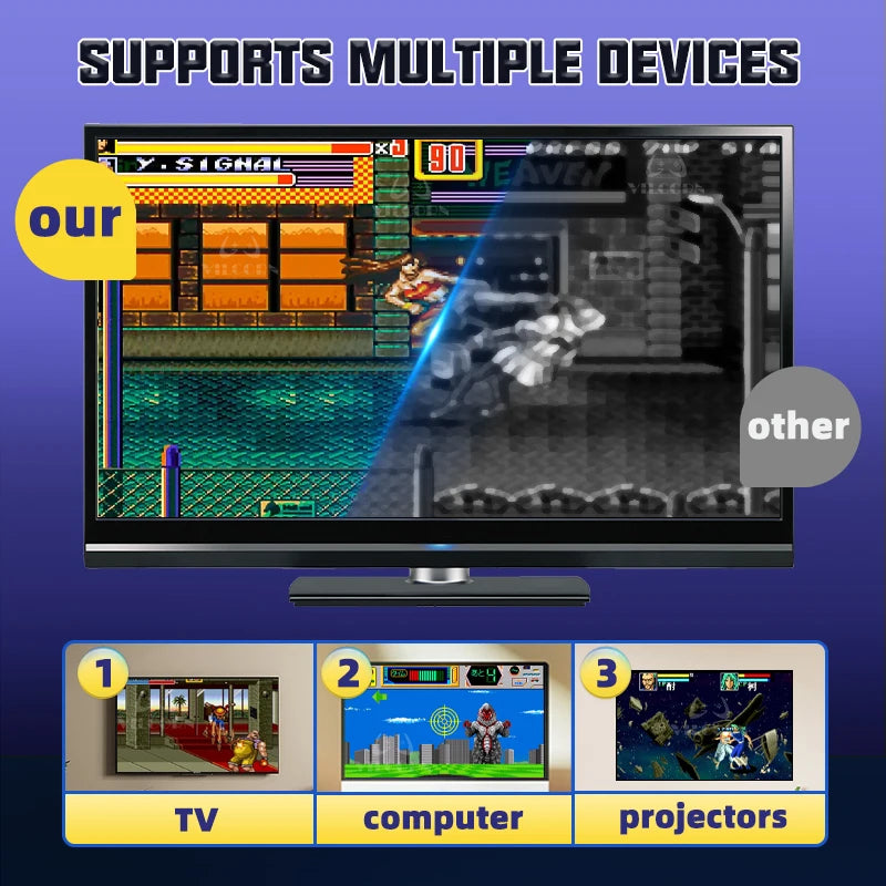 VILCORN Game Stick 4k TV HD Out, consola de juegos Retro clásica para Sega Nes Dendy, controlador inalámbrico, Gamepad, soporte para 2 jugadores