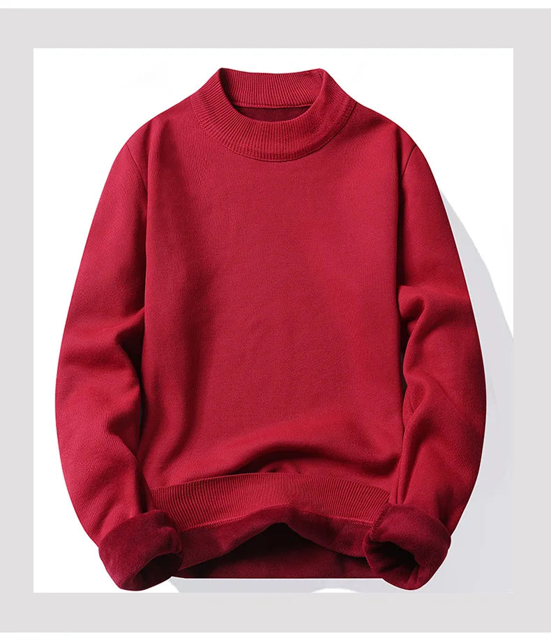 Jersey para hombre, suéter suave, camisas de terciopelo de invierno, ropa de marca, blusa fría cálida de lana tejida, camisas inferiores ajustadas