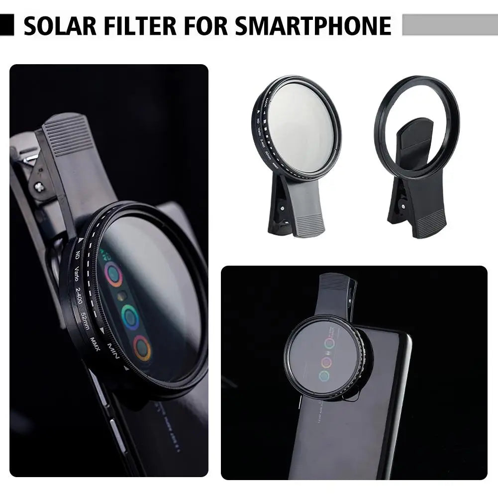 Filtro CPL y ND Ajustable para Teléfono Clip Universal 37/52mm
