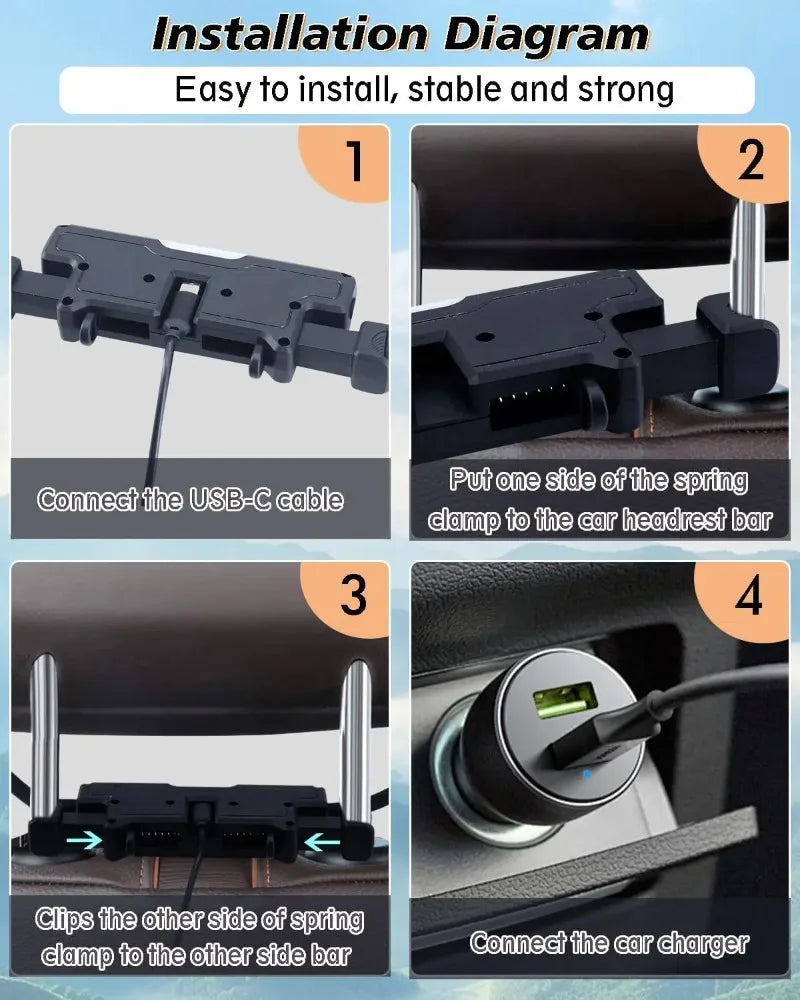 Ventilador Doble para Auto CheShan F310 con Luz LED, Manguera Flexible, 360° °   Accesorio de Refrigeración para Asientos de Auto, Multiángulo