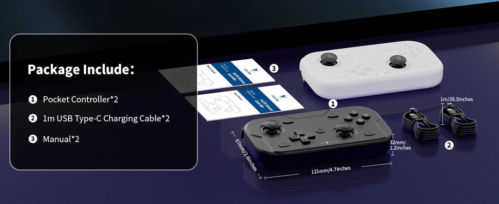 AceGamer-controlador de juego de bolsillo, Joysticks Hall portátiles, mando Bluetooth de 1000Hz para Switch/Switch2/Android/iOS/PC/Steamdeck