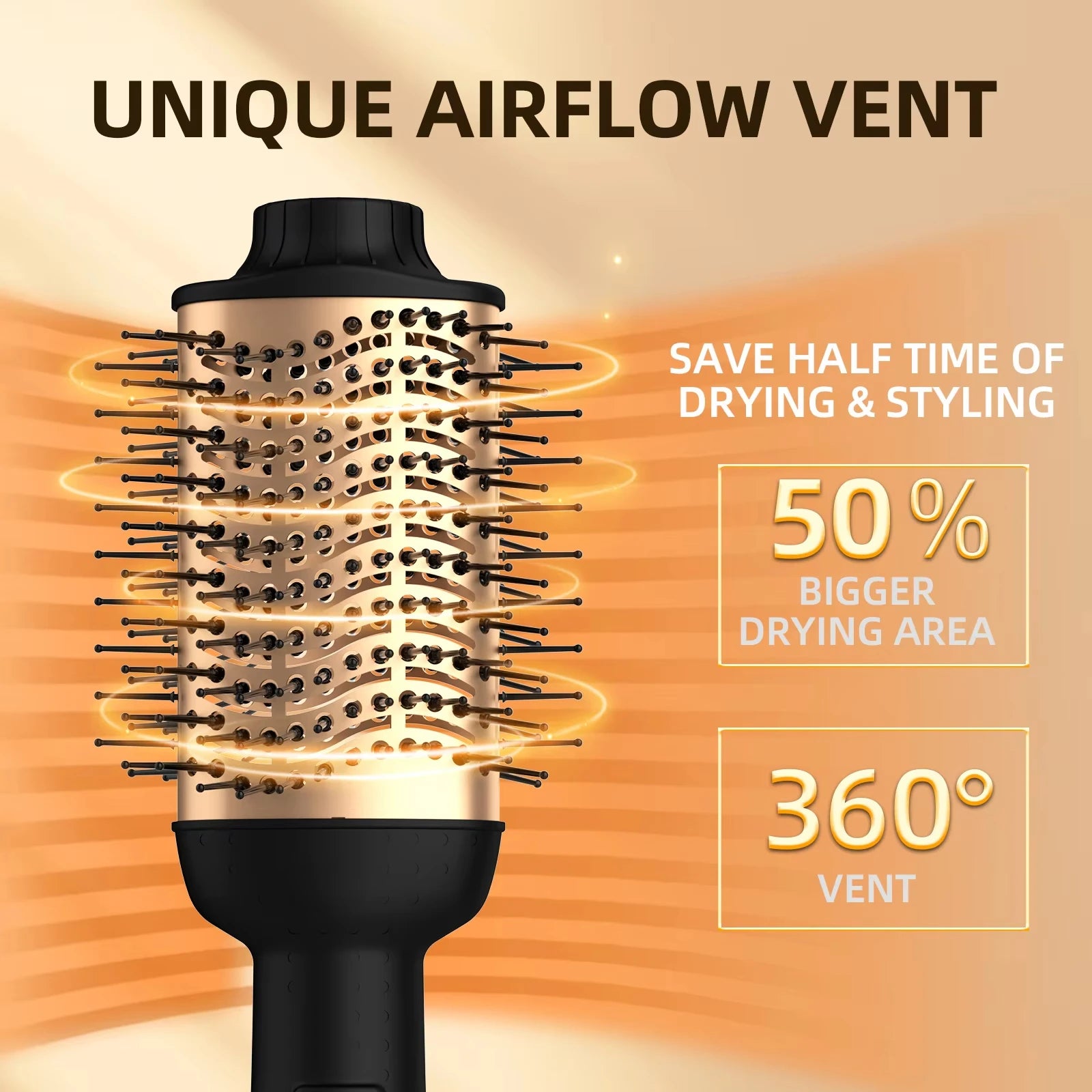 Cepillo de Aire Caliente para Rizar y Alisar el Cabello, Cepillos Eléctricos para el Cabello, Peine Caliente, Rizador Profesional, Cepillo Térmico Anti-Quemaduras